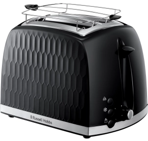 Тостер Russell Hobbs Honeycomb 850Вт, широкі слоти, пластик, чорний №4