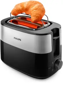 Тостер Philips Daily Collection 830Вт, металл/пластик, черный №6