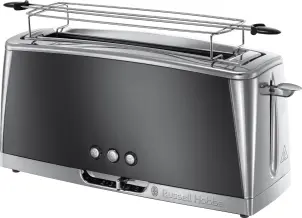 Тостер Russell Hobbs Luna Moonlight 1420Вт, довгі слоти, підігрів, розморожування, метал, сірий №1