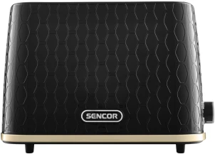 Тостер Sencor 930Вт, подогрев, размораживание, пластик, черно-золотой. №1