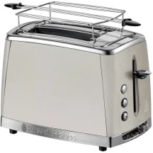 Тостер Russell Hobbs Luna Stone 2 Slice, 1550Вт, нержавіюча сталь+ пластик, підігрів, розморожування, бежевий
