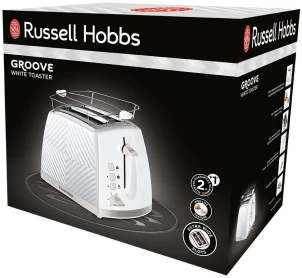 Тостер Russell Hobbs GrooWe 2 Slice 850Вт, підігрів, розморож., пластик, білий №9
