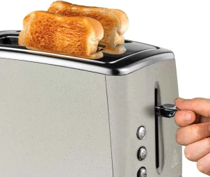 Тостер Russell Hobbs Luna Stone 2 Slice, 1550Вт, нержавіюча сталь+ пластик, підігрів, розморожування, бежевий №5