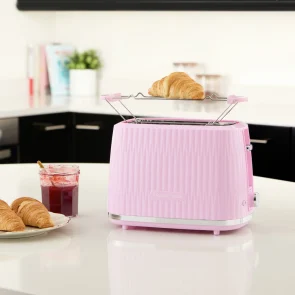 Тостер Russell Hobbs Eden 800Вт, пластик, подогрев, разморозка, малиновый №8