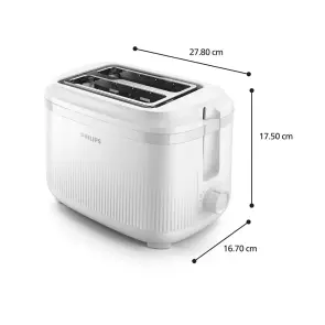 Тостер Philips Series 3000 900Вт, пластик, подогрев, разморозка, белый №5