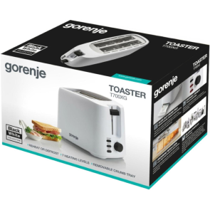 Тостер Gorenje, 850Вт, функц. размораживание, автоотключение, пластик, белый №10