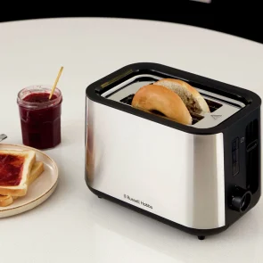Тостер Russell Hobbs Heaton, нержав., підігрів,разморозка, чорний+нерж №8