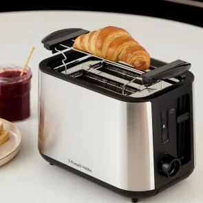 Тостер Russell Hobbs Heaton, нержав., підігрів,разморозка, чорний+нерж №9