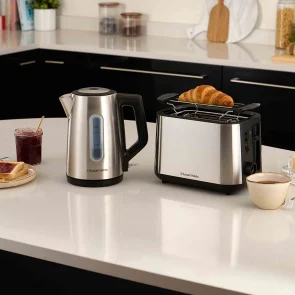 Тостер Russell Hobbs Heaton, нержав., підігрів,разморозка, чорний+нерж №10