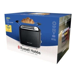 Тостер Russell Hobbs Eden 800Вт, пластик, підігрів,разморозка, чорний №7