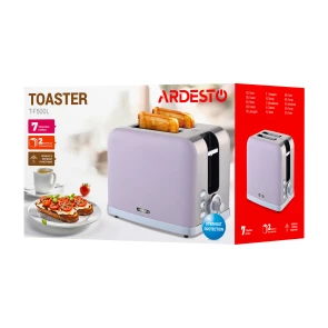 Тостер Ardesto T-F500L, 800Вт, металл, 2 слота, лиловый+серебристый №8