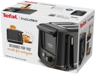 Тостер Tefal Includeo 850Вт, розморожування, щипці, термопластик, чорний №10