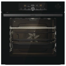 Духова шафа Gorenje електрична, 77л, A+, пара, дисплей, готування на різних рівнях, піроліз, чорний