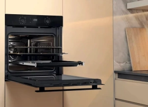 Духова шафа Whirlpool електрична, 71л, A+, дисплей, конвекція, телескоДуховкані напрямні, чорний №9