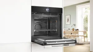 Духовой шкаф Bosch электрический, 67л, A+, дисплей, конвекция, пиролиз, ф-ция микроволн, черный №5