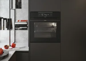 Духова шафа Haier електрична, 70л, A+, дисплей, конвекція, телескоДуховкані напрямні, чорний №4