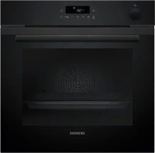 Духовой шкаф Siemens электрический, 71л, A+, пар, дисплей, конвекция, телескопические направляющие, черный