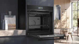 Духова шафа Siemens електрична, 71л, A+, пара, дисплей, конвекція, чорний №3