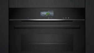 Духовой шкаф Siemens электрический компактный, 47л, A+, дисплей, конвекция, черный №4