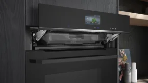 Духовой шкаф Siemens электрический компактный, 47л, A+, дисплей, конвекция, черный №5