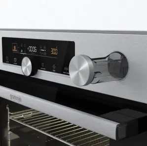 Духова шафа Gorenje електрична, 77л, A+, пара, дисплей, готування на різних рівнях, нерж №8