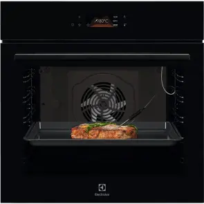 Духовой шкаф Electrolux электрический, 72л, A+, пар, дисплей, конвекция, телескопические направляющие, черный №1