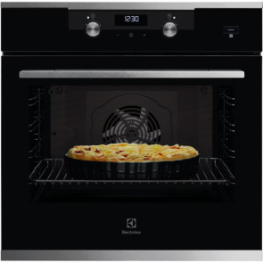 Духовой шкаф Electrolux электрический, 72л, A, пар, дисплей, конвекция, телескопические направляющие, черный №1