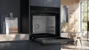 Духова шафа Siemens електрична, 76л, A, дисплей, конвекція, телескоДуховкані направляючі, soft closing, чорний №5