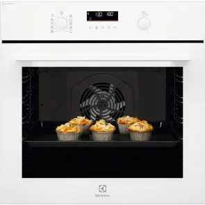 Духовой шкаф Electrolux электрический, 72л, A+, пар, дисплей, конвекция, телескопические направляющие, белый №1