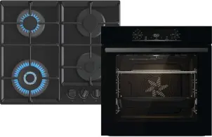 Комплект Gorenje (духовка електрична BO6735E05B + поверхня газова на склі GTW641EB), 743549, чорн №1