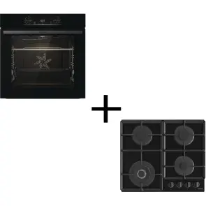 Комплект Gorenje (духовка електрична BO6735E05B + поверхня газова на склі GTW641EB), 743549, чорн №2