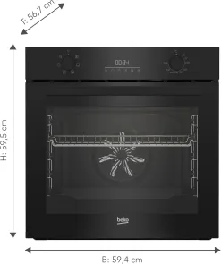 Духовой шкаф Beko электрический, 72л, A, дисплей, конвекция, черный №3