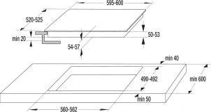 Комплект Gorenje (духовка + поверхня склокераміка BO6737E02X -нерж + ECT41SC- чорна), 738881 №4