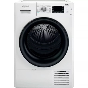 Сушильная машина Whirlpool тепловой насос, 9кг, A++, 65см, дисплей, черный люк, белый №2
