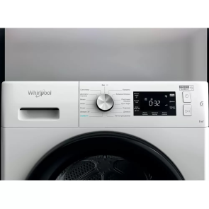 Сушильная машина Whirlpool тепловой насос, 9кг, A++, 65см, дисплей, черный люк, белый №3
