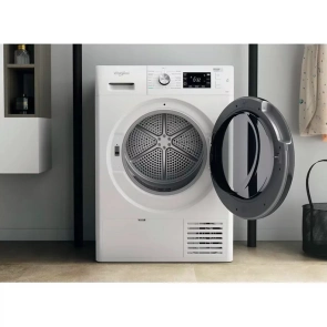 Сушильная машина Whirlpool тепловой насос, 9кг, A++, 65см, дисплей, черный люк, белый №10