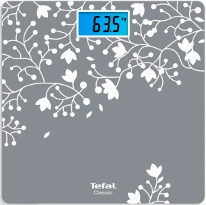 Ваги Tefal підлогові Classic Blossom, 160кг, AAAx2 немає у компл., скло, срібло №1