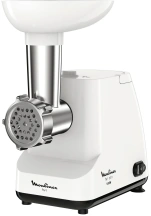 М'ясорубка Moulinex, 1400Вт, 1.7кг/хв, 2 решітки, насадка для ковбас, пластик, білий