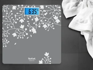 Ваги Tefal підлогові Classic Blossom, 160кг, AAAx2 немає у компл., скло, срібло №3