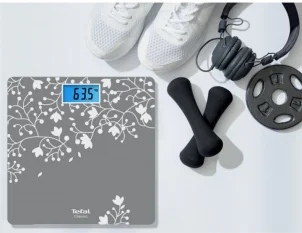 Ваги Tefal підлогові Classic Blossom, 160кг, AAAx2 немає у компл., скло, срібло №4