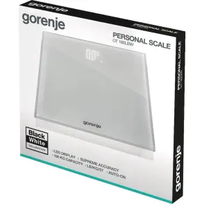 Ваги підлогові Gorenje, 180 кг, дисплей, скло, білий №4