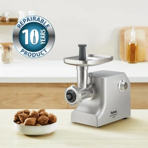 М'ясорубка Tefal HV10 8in1, 2200Вт, 5.5кг/хв, 3 решітки, насадка для ковбас, кеббе, 3 терки, метал №8