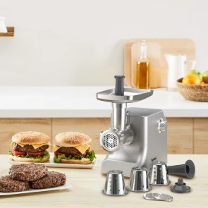 М'ясорубка Tefal HV10 8in1, 2200Вт, 5.5кг/хв, 3 решітки, насадка для ковбас, кеббе, 3 терки, метал №9