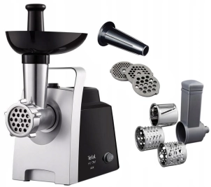Мясорубка Tefal HV1 7in1, 1400Вт, 1.7кг/мин, 3 решётки, насадка для колбас, 3 терки, пластик, черно-серебро. №1