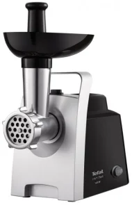 Мясорубка Tefal HV1 7in1, 1400Вт, 1.7кг/мин, 3 решётки, насадка для колбас, 3 терки, пластик, черно-серебро. №3