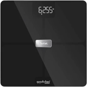Ваги Tefal підлогові Body Fat Goodvibes Health, 180кг, 1 х Li-ion, кабель USB в комплекті, скло, чорний №1