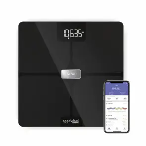 Ваги Tefal підлогові Body Fat Goodvibes Health, 180кг, 1 х Li-ion, кабель USB в комплекті, скло, чорний №3