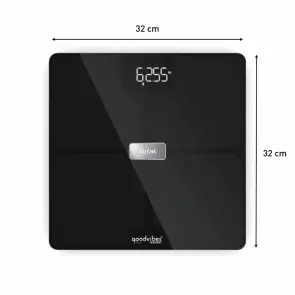 Ваги Tefal підлогові Body Fat Goodvibes Health, 180кг, 1 х Li-ion, кабель USB в комплекті, скло, чорний №4