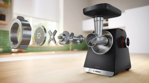 М'ясорубка Bosch, 2100Вт, 3.5кг/хв, 2 решітки, насадка для ковбас, кеббе, соковижималка, пластик, чорний №7