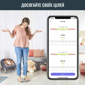 Ваги Tefal підлогові Goodvibes Life, 160кг, Bluetooth, AAAx3 в комплекті, скло, сірий №10